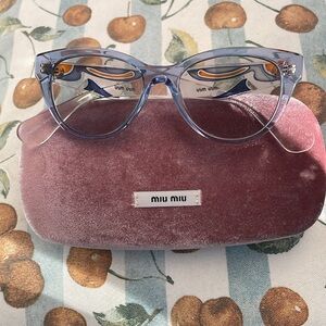Miu Miu Transparent Blue and Orange Glasses